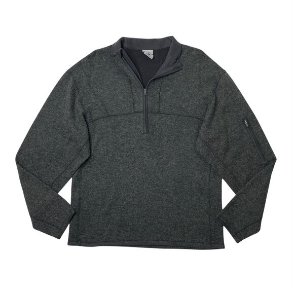 Columbia Sweatshirt Mens L Large Acrylic Wool Blend Half Zip Pullover Titanium - Picture 1 of 12